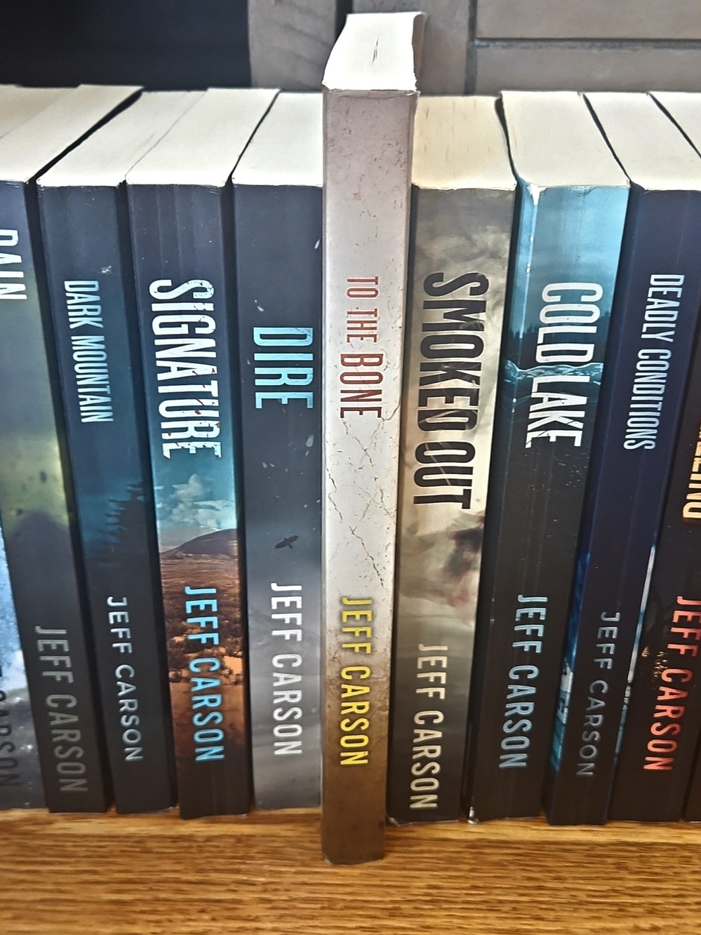 Jeff Carson Paperback Book Set - Blue, Black, White Spines